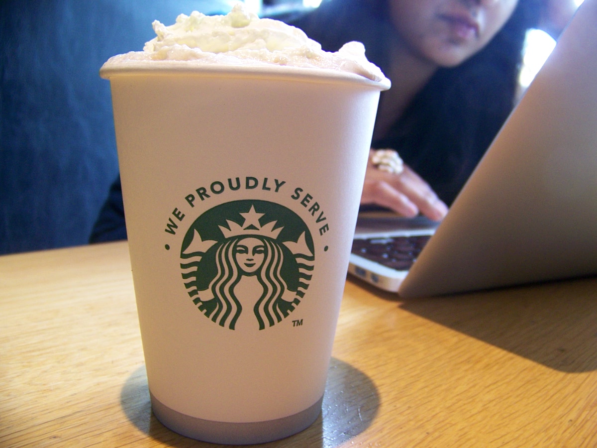 A Starbucks coffee from the Underground